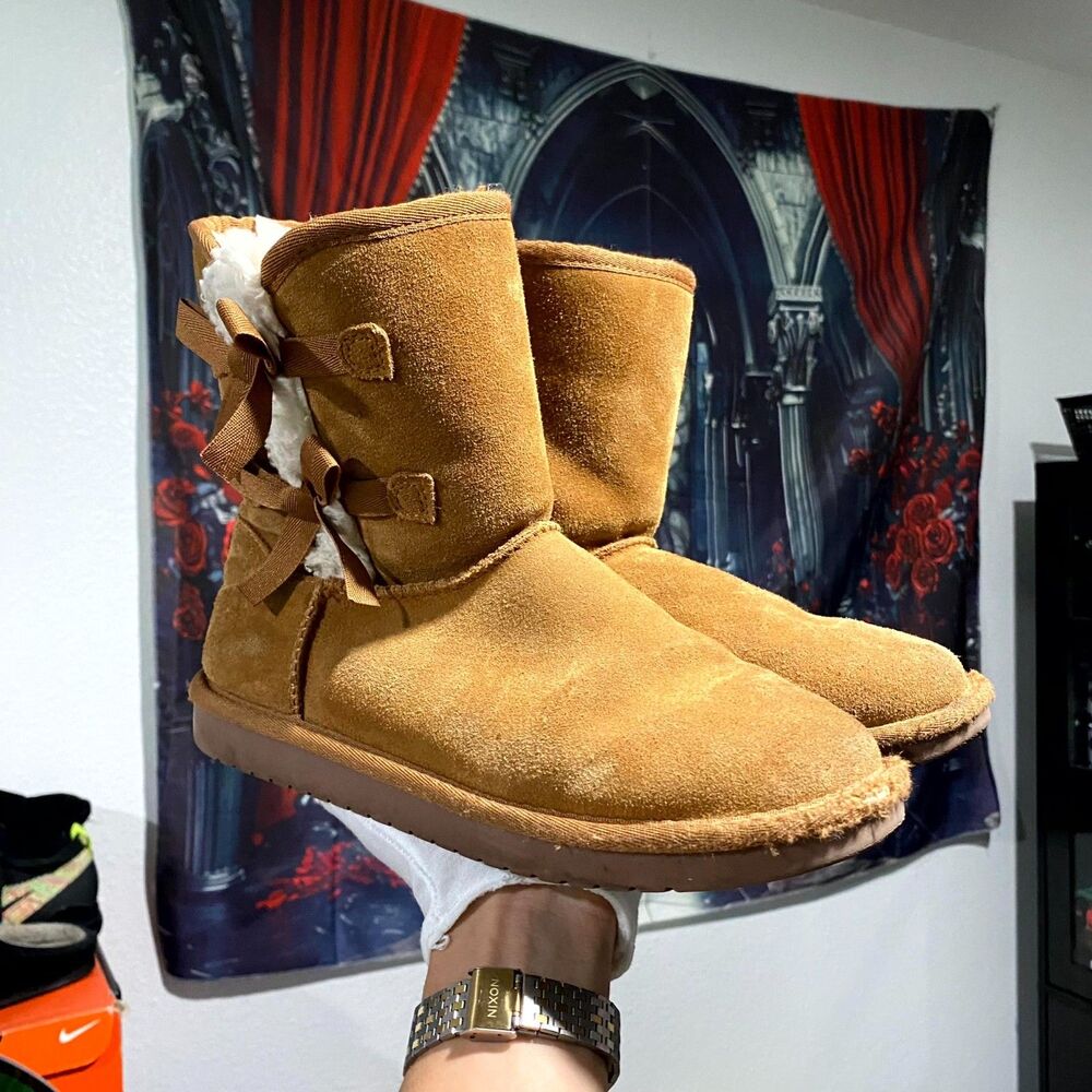 Koolaburra By UGG Victoria Short 1019372 Women 5 Brown Faux Fur Lined Snow Boot